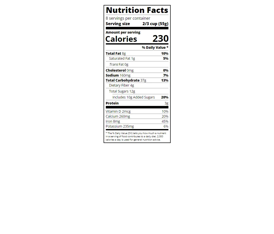 Nutritional Label